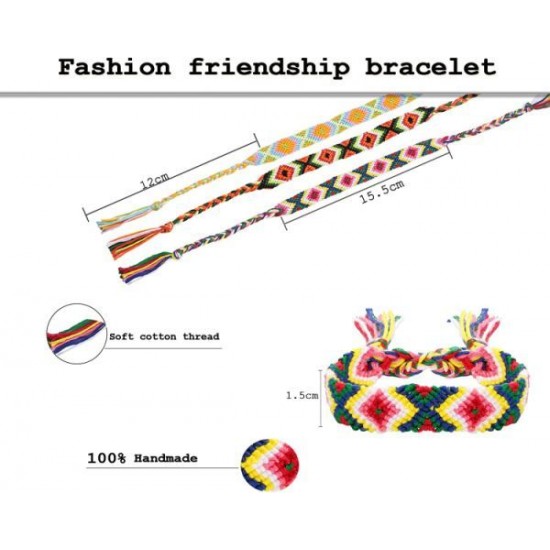 24pcs Men Women Linen Hemp Cords Wood Beads Ethnic Tribal Bracelets Leather Wristbands Friendship Bracelet For Men Women